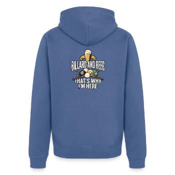 Billard Und Bier - Unisex Premium Bio Zip Hoodie - Taubenblau - Hinten - Nico (187cm)