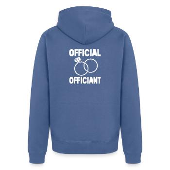 Pfarrer - Unisex Premium Bio Zip Hoodie - Taubenblau - Hinten - Nico (187cm)