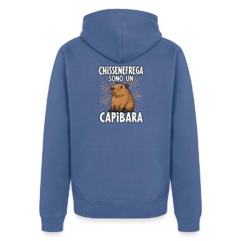 Wen Interessiert Es, Ich Bin Ein Niedliches - Unisex Premium Bio Zip Hoodie - Taubenblau - Hinten - Nico (187cm)
