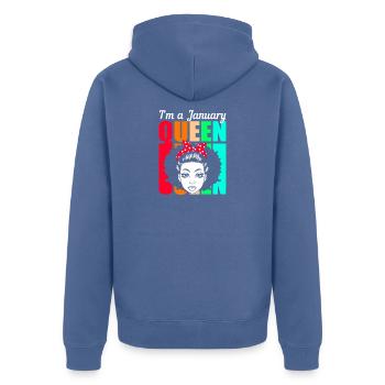 Sternzeichen Wassermann - Unisex Premium Bio Zip Hoodie - Taubenblau - Hinten - Nico (187cm)