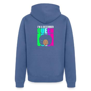 Sternzeichen Steinbock - Unisex Premium Bio Zip Hoodie - Taubenblau - Hinten - Nico (187cm)