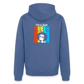 Sternzeichen Krebs - Unisex Premium Bio Zip Hoodie - Taubenblau - Hinten - Nico (187cm)