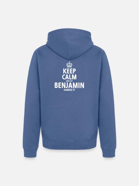 BENJAMIN: Regel das. - Unisex Premium Bio Zip Hoodie - Taubenblau