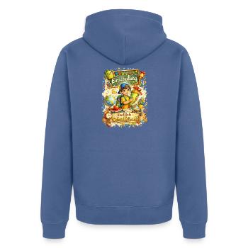Endlich Schulkind – Einschulung Motiv - Unisex Premium Bio Zip Hoodie - Taubenblau - Hinten - Nico (187cm)