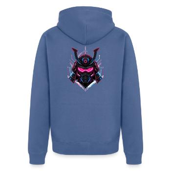 Casque de samouraï néon - Veste à capuche bio Premium Unisexe - bleu pigeon - Dos - Nico (187cm)