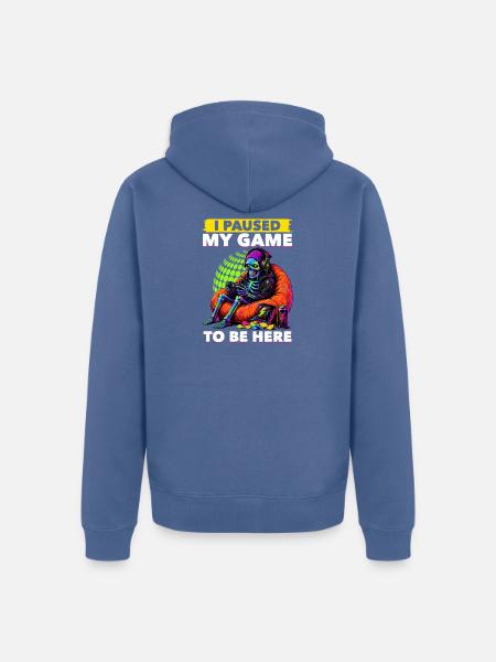 Skeleton Gamer Gaming Halloween - Unisex Premium Bio Zip Hoodie - Taubenblau