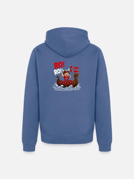 Norwegischer Wikinger Drachenboot - Unisex Premium Bio Zip Hoodie - Taubenblau