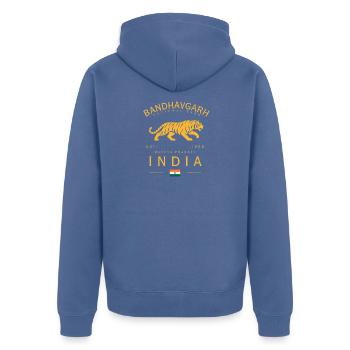 Bandhavgarh Tiger India National Park - Unisex Premium Bio Zip Hoodie - Taubenblau - Hinten - Nico (187cm)