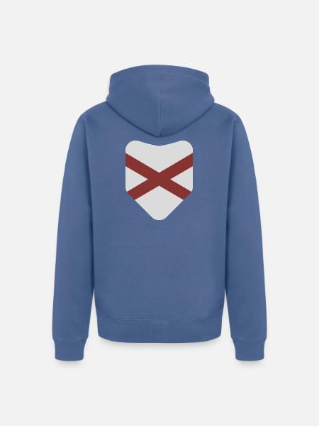Alabama-Flagge - Unisex Premium Bio Zip Hoodie - Taubenblau