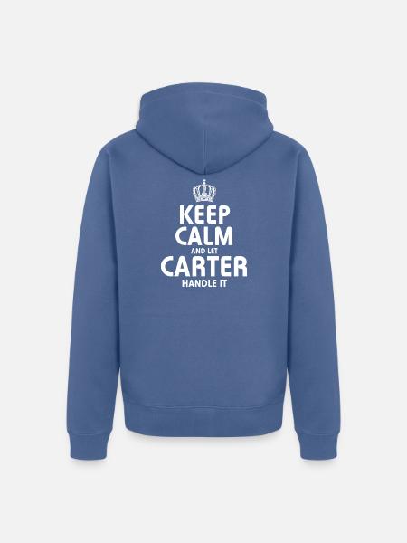 CARTER: Regel das. - Unisex Premium Bio Zip Hoodie - Taubenblau