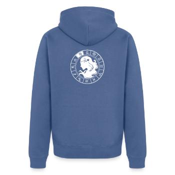 Sternzeichen Jungfrau - Unisex Premium Bio Zip Hoodie - Taubenblau - Hinten - Nico (187cm)