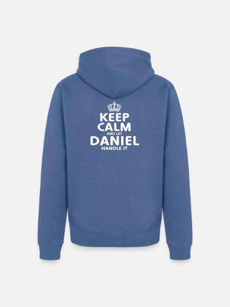 DANIEL: Regeln Sie es - Unisex Premium Bio Zip Hoodie - Taubenblau
