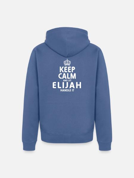 ELIJAH, regel das. - Unisex Premium Bio Zip Hoodie - Taubenblau