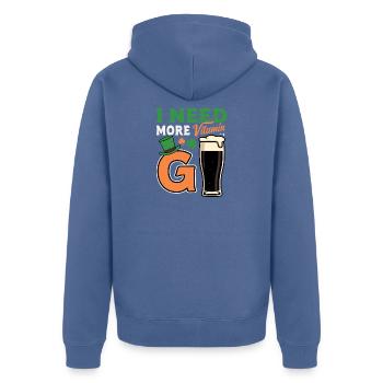 Vitamin G Irish Stout Beer Leprechaun Hat Design - Unisex Premium Bio Zip Hoodie - Taubenblau - Hinten - Nico (187cm)