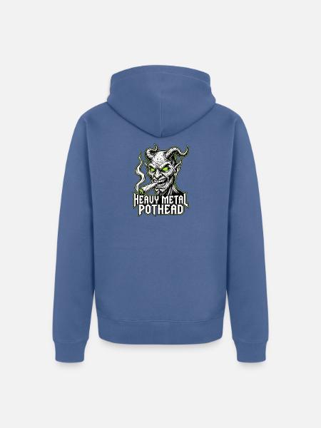 Heavy Metal Kiffer Dämon - Unisex Premium Bio Zip Hoodie - Taubenblau
