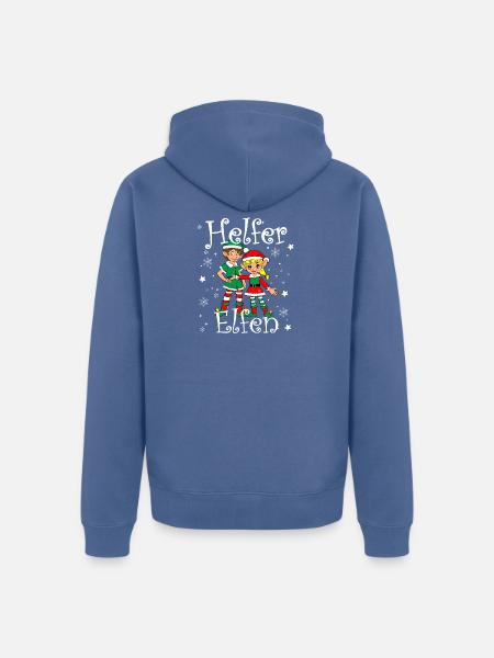 Helfer Elfen - Unisex Premium Bio Zip Hoodie - Taubenblau