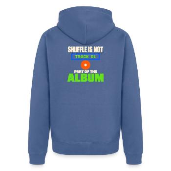Cd-sammler Kompaktplatte Physisches Medium - Unisex Premium Bio Zip Hoodie - Taubenblau - Hinten - Nico (187cm)