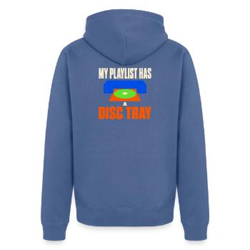 Cd-sammler Kompaktplatte Physisches Medium - Unisex Premium Bio Zip Hoodie - Taubenblau - Hinten - Nico (187cm)