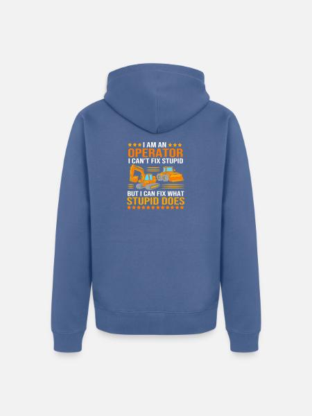 Baustelle Baggerfahrer Baggern - Unisex Premium Bio Zip Hoodie - Taubenblau