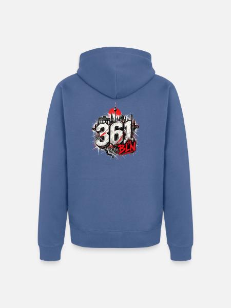 Berlin 361 BLN – Graffiti Skyline - Unisex Premium Bio Zip Hoodie - Taubenblau