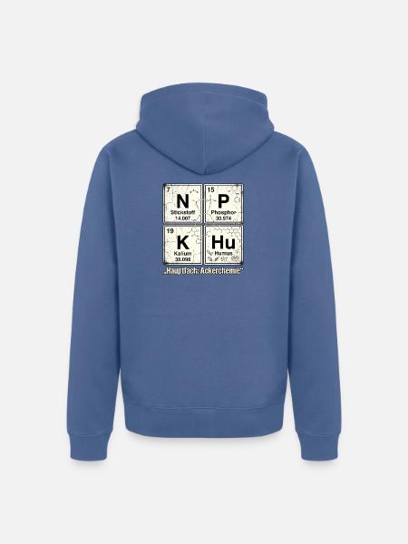 NPK Ackerchemie Landwirtschaft - Unisex Premium Bio Zip Hoodie - Taubenblau