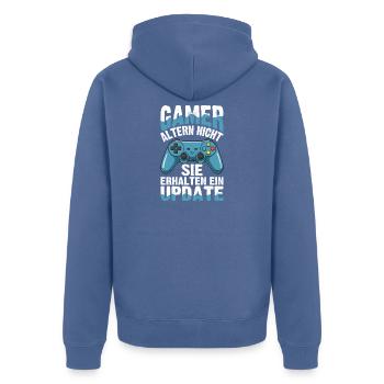 Gamer Altern Nicht Update Gaming Controller Spruch - Unisex Premium Bio Zip Hoodie - Taubenblau - Hinten - Nico (187cm)