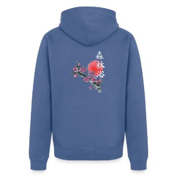 japan Kirschblüten japanisch anime asiatisch - Unisex Premium Bio Zip Hoodie - Taubenblau - Hinten - Nico (187cm)