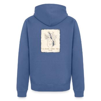 Kettlebell Botanical - Unisex Premium Bio Zip Hoodie - Taubenblau - Hinten - Nico (187cm)