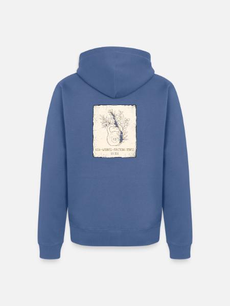 Kettlebell Botanical - Unisex Premium Bio Zip Hoodie - Taubenblau