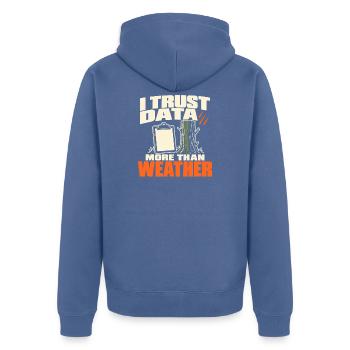 Forstwirtschaft Förster Forstmanagement - Unisex Premium Bio Zip Hoodie - Taubenblau - Hinten - Nico (187cm)