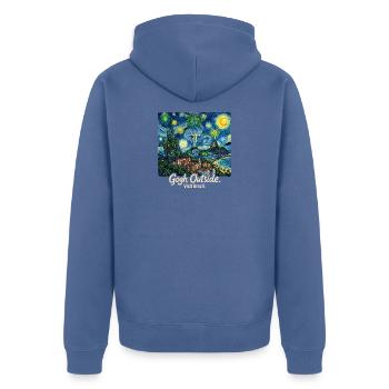  Gogh Outside Visit Brazil Starry Night Rio De - Unisex Premium Bio Zip Hoodie - Taubenblau - Hinten - Nico (187cm)