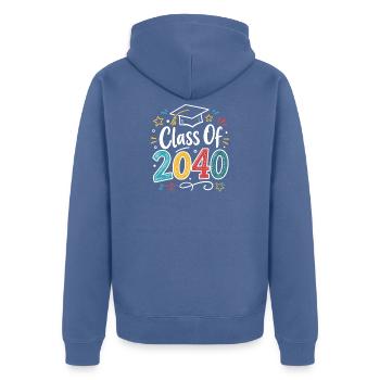  Class Of 2040 Graduation Kindergarten Senior - Unisex Premium Bio Zip Hoodie - Taubenblau - Hinten - Nico (187cm)