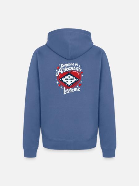 Arkansas Liebe Herzdesign - Unisex Premium Bio Zip Hoodie - Taubenblau