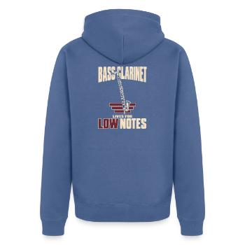 Klarinettist Bassklarinette Musiker Band Geschenk - Unisex Premium Bio Zip Hoodie - Taubenblau - Hinten - Nico (187cm)
