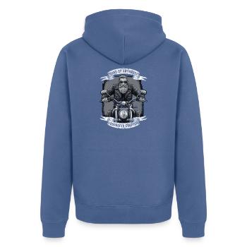 Sons of Arthrose Biker Motorrad Ibuprofen Spruch - Unisex Premium Bio Zip Hoodie - Taubenblau - Hinten - Nico (187cm)