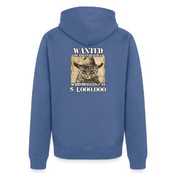 Katzenhalter Katzen Zubehör Lustig Katzen  - Unisex Premium Bio Zip Hoodie - Taubenblau - Hinten - Nico (187cm)