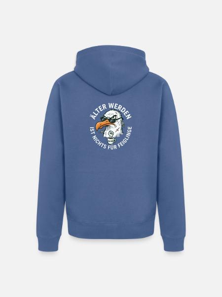 Älter werden ist nichts für Feiglinge - Unisex Premium Bio Zip Hoodie - Taubenblau