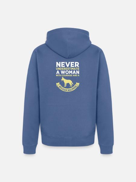 Belgischer Malinois - Unisex Premium Bio Zip Hoodie - Taubenblau