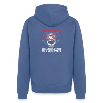 Border Collie - Unisex Premium Bio Zip Hoodie - Taubenblau - Hinten - Nico (187cm)