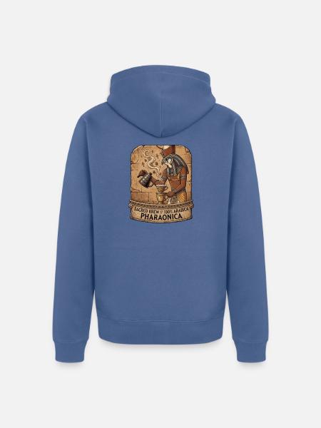 Pharao Kaffee Lebenselixier - Unisex Premium Bio Zip Hoodie - Taubenblau
