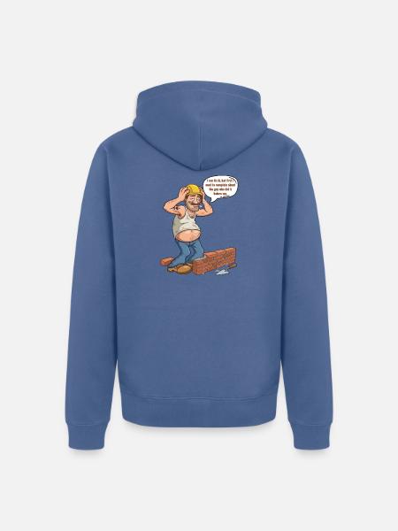 Humor-Builder: Der meckernde Profi - Unisex Premium Bio Zip Hoodie - Taubenblau