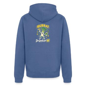 18. Geburtstag Hurra Der Lauch Wird 18 Lustig - Unisex Premium Bio Zip Hoodie - Taubenblau - Hinten - Nico (187cm)