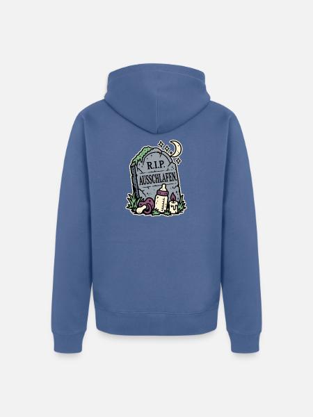 RIP Ausschlafen Eltern - Unisex Premium Bio Zip Hoodie - Taubenblau