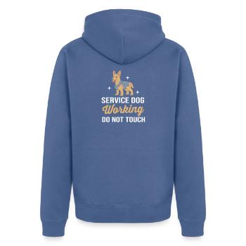 Hundetrainer - Unisex Premium Bio Zip Hoodie - Taubenblau - Hinten - Nico (187cm)
