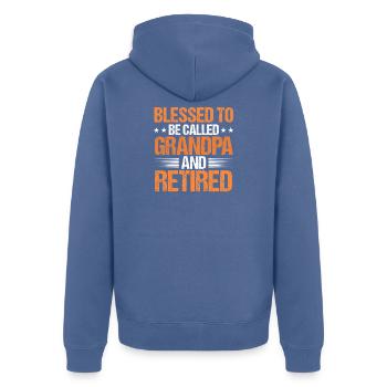 Grandfather Papaw Pop Gramps Granddad Grandpa - Unisex Premium Bio Zip Hoodie - Taubenblau - Hinten - Nico (187cm)