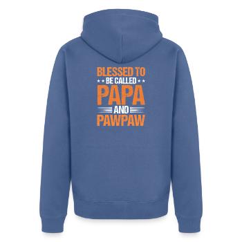 Grandfather Papaw Pop Gramps Granddad Grandpa - Unisex Premium Bio Zip Hoodie - Taubenblau - Hinten - Nico (187cm)
