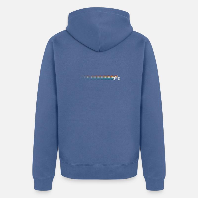 Gestreifte Horizont-Silhouette - Unisex Premium Bio Zip Hoodie - Taubenblau