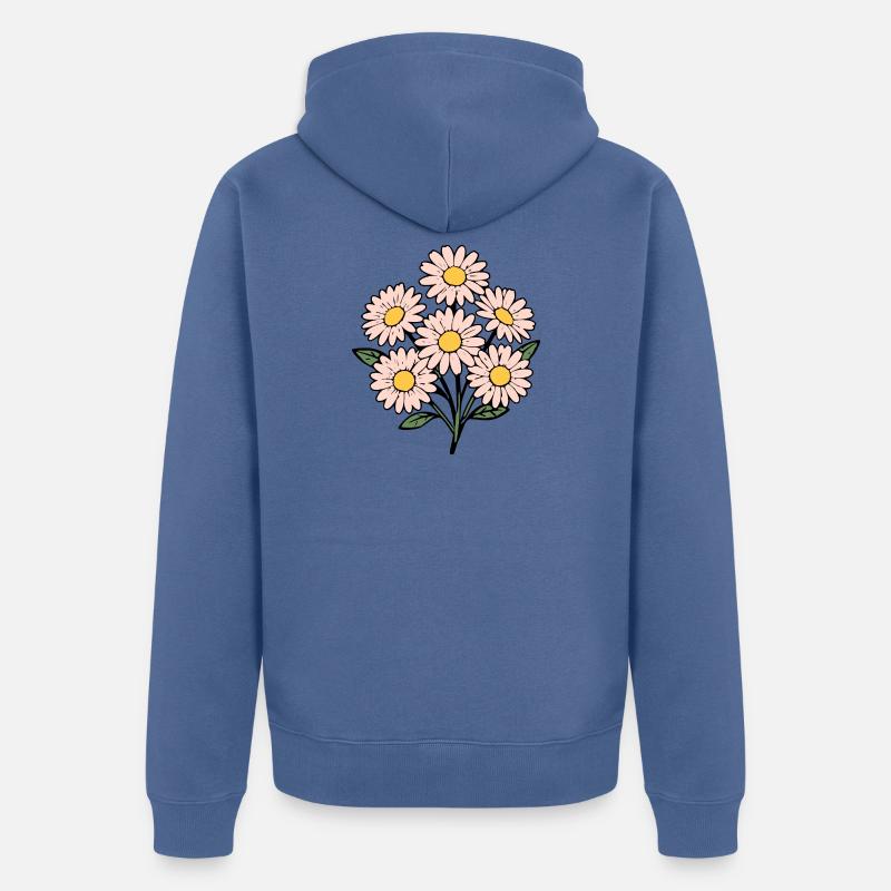 Bouquet fleur fleur rose pastel - Veste à capuche bio Premium Unisexe - bleu pigeon