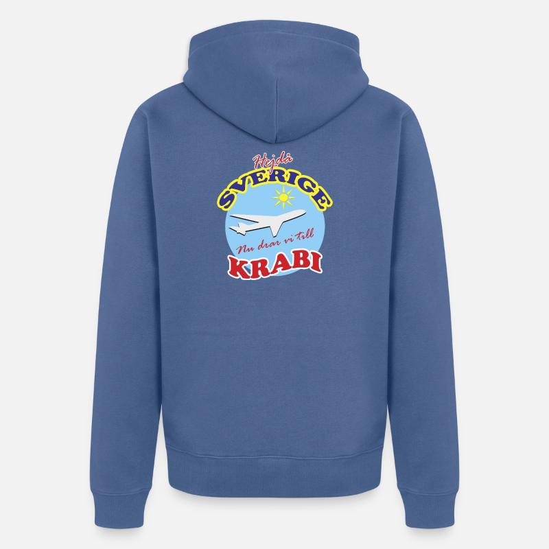 Adieu Suède – Allons à Krabi - Veste à capuche bio Premium Unisexe - bleu pigeon