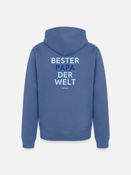 Bester Papa der Welt (wirklich) - Unisex Premium Bio Zip Hoodie - Taubenblau
